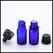 Cobalt Blue Essential Oil Glass Chai nhỏ giọt Black Cap Tamper Proof 10ml nhà cung cấp